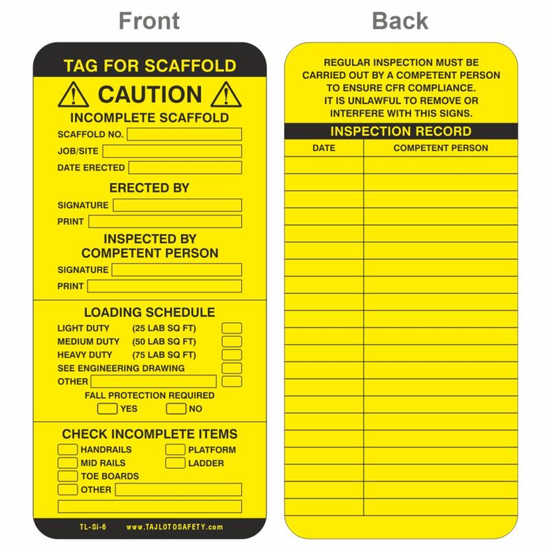 Taj Loto – Scaffold insert – 6 (TL – Si-6) - Best Lockout/ Tagout Solutions